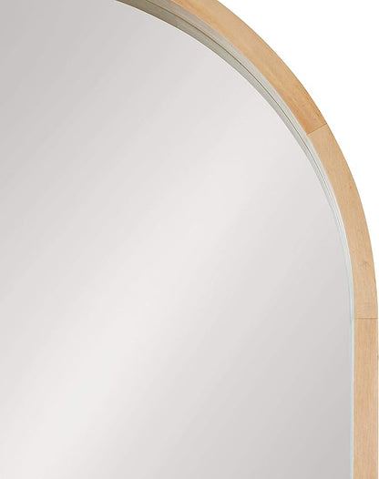 Kate and Laurel Hutton Modern Capsule Wall Mirror, 24 x 36, Natural Wood, Scandinavian Decorative Mirror for Wall