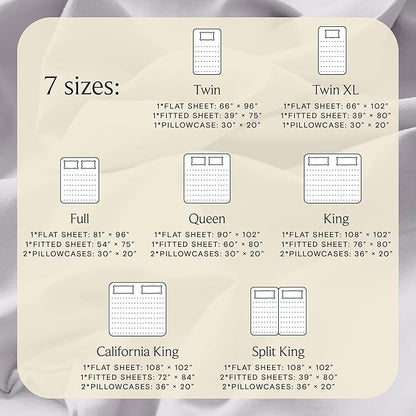 LuxClub 5 PC Sheet Set Bed Sheets Deep Pockets 16" Eco Friendly Wrinkle Free Cooling Machine Washable Hotel Bedding Silky Soft - Dove Gray Split King