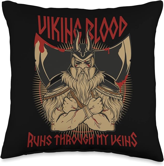 Viking Design Nordish Quote Scandinavian Mythology Throw Pillow