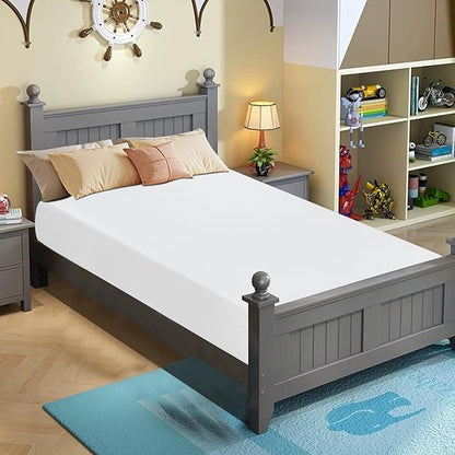 BestMassage | 12 Inch Twin Mattress | Gel Memory Foam | Medium Firm Feel | White | Bed in a Box, CertiPUR-US Certified | Pressure Relief, Cooling Ventilated Foam | Breathable Knit Cover