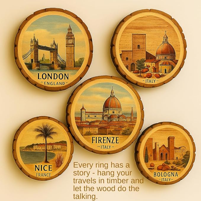 Sweden Souvenir Gift – Wood Slice Plaque for Wall or Table, Sweden Souvenir for Tourists, Plate Collectors & Travel Lovers, Scandinavian Beauty Decorative Gift