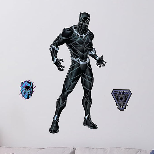 Wall Palz Marvel Black Panther Wall Decal - 29" Augmented Reality Black Panther Bedroom Decor Peel and Stick Vinyl Wall Stickers