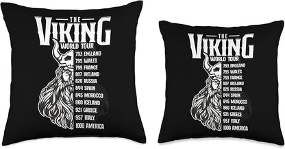 Viking Culture Nordish Symbols Scandinavian Warrior Throw Pillow