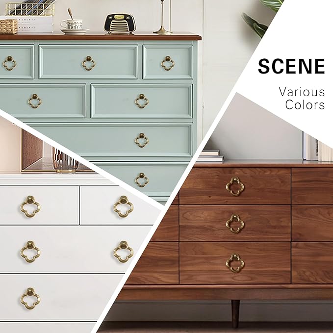 Cupboard Knobs Cabinet Knobs Drawer knobs, Zinc Alloy Gold Knobs for Dresser, Cupboard Knobs for Kitchen, Bathroom (Style E-6)