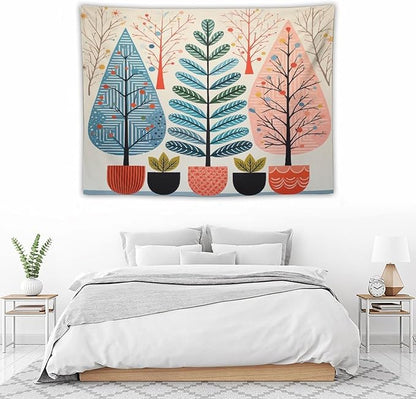 Shabby Chic Trees Wall Tapestry Autumn Nature Forest Wall Hanging Wall Tapestry Aesthetic Landscape Tapestry Vintage Wall Hanging for Living Room Dorm Decor 30"x40" Christmas Family Party