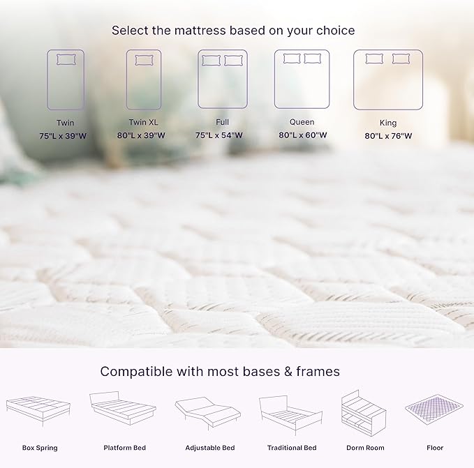 NapQueen Twin-XL Mattress, 10 Inch Victoria Hybrid Cooling Gel Infused Pocket Spring and Memory Foam Mattress, Twin-XL Size Mattress Bed in a Box, CertiPUR-US Certified, Fiberglass-Free Mattress