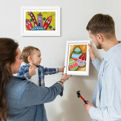 4 Pack Kids Artwork Frames Changeable 8.5 x 11 Inch Children Art Projects Kids Art Frames Front Opening Picture Display Frame, White