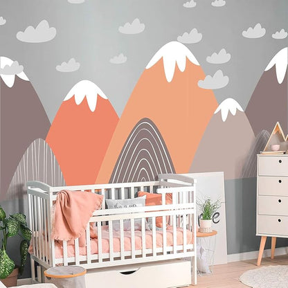 Ambiance Stickers Scandinavian Nordic Mountains Wall Decals, DIY Home Decor, Peel and Stick Removable Stickers, Waterproof and Self Adhesive Wall Art - H55 x L95 CM