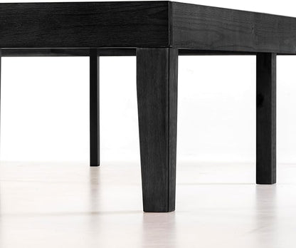 Mellow Naturalista Classic 16 Inch Solid Wood Platform Bed with Wooden Slats, Black, Full
