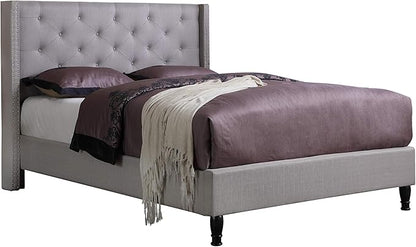 HomeLife Platform Bed, Queen 2019, Light Grey