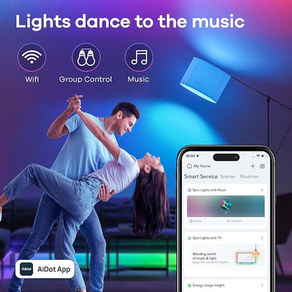 Linkind Smart Light Bulbs, Smart Bulb That Work with Alexa & Google Home, LED Light Color Changing, A19 E26 WiFi Light Bulb Dimmable, RGBTW Alexa Bulb No Hub Needed 800 Lumen, 2.4Ghz WiFi, 6 Pack