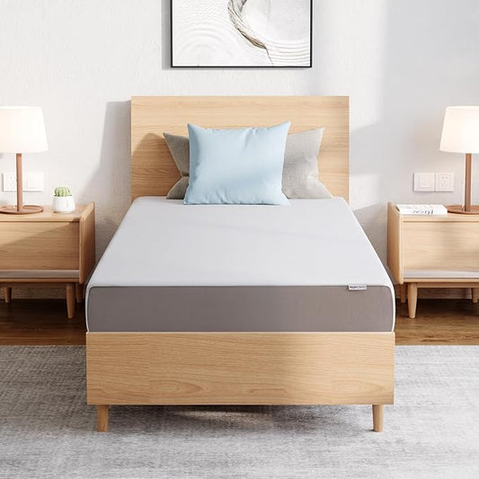 Amazon Basics HKSP01008F Plush Memory Foam Bed Mattress, Full, White/Grey, 75 x 54 x 8 inches