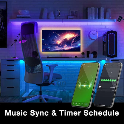 DAYBETTER Smart WiFi Led Lights 100ft, Tuya App Controlled Led Strip Lights, Work with Alexa and Google Assistant, Timer Schedule, Color Changing Led Lights for Bedroom Party Kitchen
