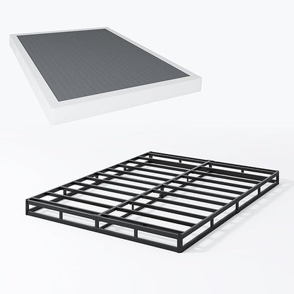 Box Spring King - 3 Inch Heavy Duty Low Profile Metal King Box Springs for Bed, Mattress Foundation, Easy Assembly,Easy Clean Cover