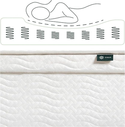 ZINUS 12 Inch Foam and Spring Hybrid Mattress [New Version], Twin, Fiberglass Free, Medium Firmness, Durable Support, Certified Safe Foams & Fabric, Mattress in A Box
