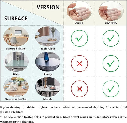 Deep Dream 1.5mm Clear Desk Cover Protector, 32×72 Inch Clear Table Protector, Rectangular Vinyl Desk Pad, PVC Plastic Table Cover for Office, Dresser, Night Stand, Computer & Writing Desk Tabletop