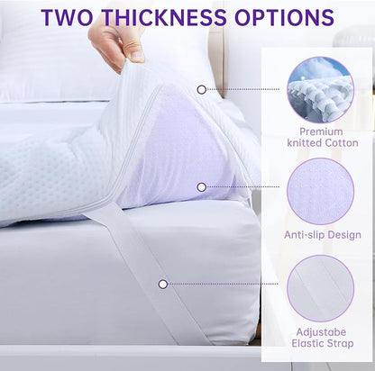MUXHOMO 3 Inch 7-Zone Full Mattress Topper, Egg Crate Foam Mattress Topper Full Size for Back Pain, Lavender Cooling Gel Infused Bed Pad, CertiPUR-US and Oeko-TEX Certification (54"×75")