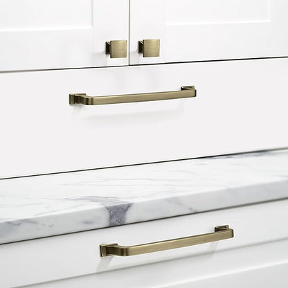 Khtumeware 6 Pack 12 Inch Cabinet Handles - Brushed Antique Brass Pulls and Drawer Handles for Cabinets