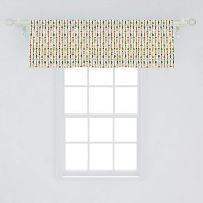 Lunarable Arrows Window Valance, Arrows Pattern Design with Culture Inspired Art Print, Curtain Valance for Kitchen Bedroom Decor with Rod Pocket, 54" X 18", Orange Green