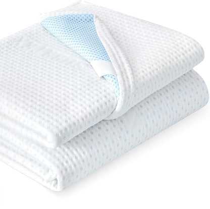 Subrtex 4 Inch Mattress Topper Cover (Only Cover) Mattress Topper Protector Bedding Rayon Made from Bamboo Removable Mattress Encasement with Zippers, Queen