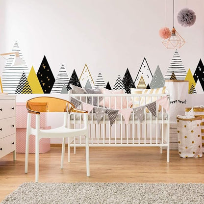 Ambiance Stickers Scandinavian Chapka Mountains Wall Decals, DIY Home Decor, Peel and Stick Removable Stickers, Waterproof and Self Adhesive Wall Art - H45 x L180 CM