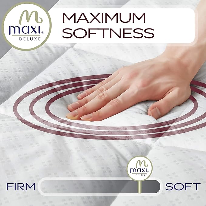 MAXI Twin XL Size Mattress Pad - Luxurious Cotton Sateen Mattress Protector - Soft, Comfortable, and Breatheable Mattress Cover - Mattress Pad Protects Mattress from Dust, Dirt, Spills, and Stains.