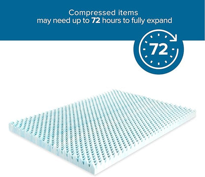 ZINUS 1.5 Inch Swirl Gel Cooling Memory Foam Mattress Topper, Cooling Airflow Design, CertiPUR-US Certified, Twin