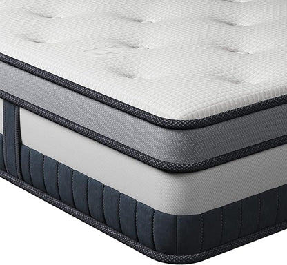 Vesgantti Twin XL Mattress 12 Inch Innerspring Multilayer Hybrid XL Twin Mattress - Ergonomic Design with Memory Foam and Pocket Spring Mattresses Twin XL Size - Box Top Series Medium Firm Feel