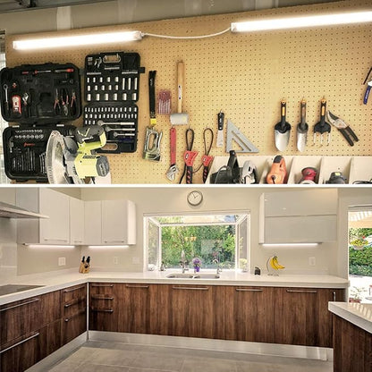 CNSUNWAY LED Shop Light 2FT, 20W 3000LM, 3000K Warm White, T8 LED Tube Lights, Ceiling and Utility Shop Lights, Linkable Light Fixture for Room, Garage, Workbench, ETL Listed (Pack of 2)