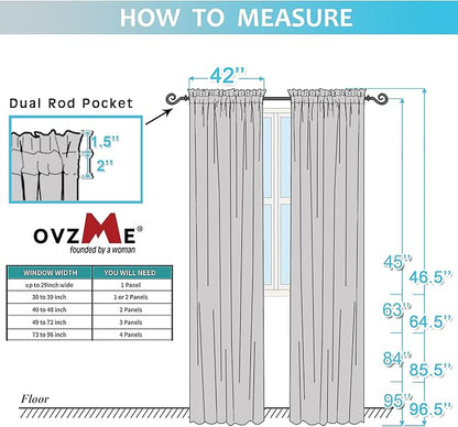 OVZME Bedroom Curtains 2 Panel Sets 84" Inch Length - Transparent Light Weight Soft Window Treatment Panels for Study Room/Living Room/Guest Room, Sage Green, Per Panel W42 X L84 inches