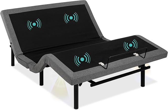 Best Choice Products Ergonomic Full Size Adjustable Bed Frame, Electric Base w/Wireless Remote Control, Nightlight, Massager, 2 USB Ports