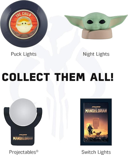 STAR WARS LED Night Light, Baby Yoda, Plug-in, Dusk to Dawn Sensor, The Mandalorian, Grogu, UL-Certified, Cute Nightlight for Kids, Bedroom, Bathroom, Hallway, Game Room, Gifts, 53364