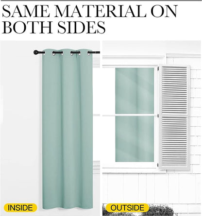 NICETOWN Patio Glass Door Panels - Blackout Curtains for Bedroom/Living Room, Privacy Panel Drapes for Dining and Guest Room (Aqua, 42 inches Wide x 95 inches Long, 1 Pair)