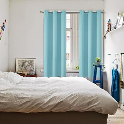 BGment Blackout Curtains - Grommet Thermal Insulated Room Darkening Bedroom and Living Room Curtains, Set of 2 Panels (42 x 72 Inch, Baby Blue)