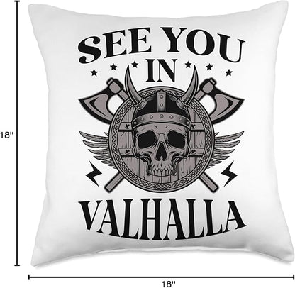 See You In Valhalla Scandinavian Pagan Norse Viking Throw Pillow