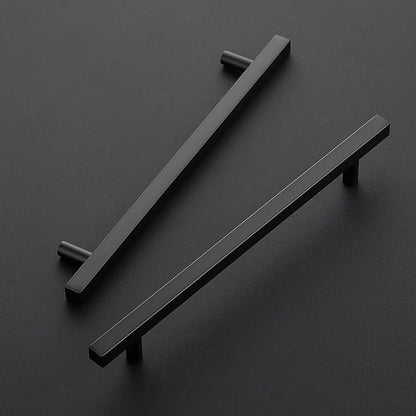 Ravinte Black Cabinet Handles 10 Pack 8 inch Matte Black Square Cabinet Pulls Kitchen Hardware 11 inch Overall Length Kitchen Drawer Pulls