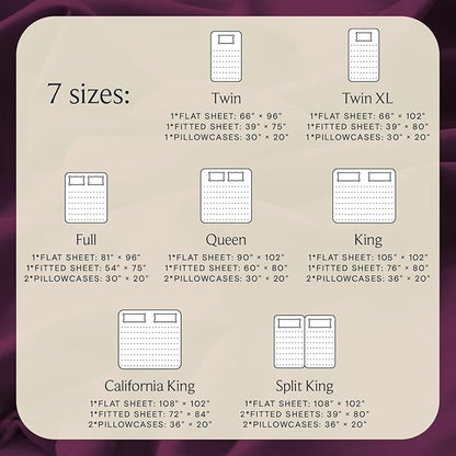 LuxClub 3 PC Sheet Set Sheets Deep Pockets Wrinkle Free Sheets Machine Washable Hotel Bedding Silky Soft - Eggplant Twin
