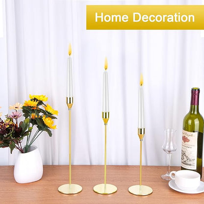 Gold Candlestick Holder Set of 12 for Taper Candles, Decorative Candle Holders Bulk Candle Stick Holders Taper Candle Holders for Table Centerpiece Wedding Dinning Party Anniversary Home Decor