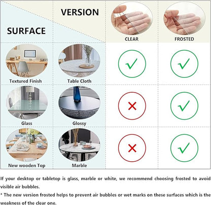 Deep Dream 1.5mm Clear Desk Cover Protector, 35×70 Inch Clear Desk Cover, Clear Desk Mat, Table Cover Tablecloth Protector Rectangle, Table Protector for Dining Room Table