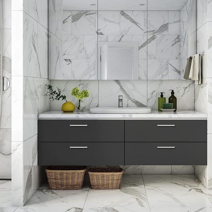 Ravinte 15 Pack Brushed Nickel Kitchen Cabinet Handles 8 Inch Cabinet Pulls Square Kitchen Hardware for Cabinet Drawer Pulls Drawer Handles Come with Screwdriver
