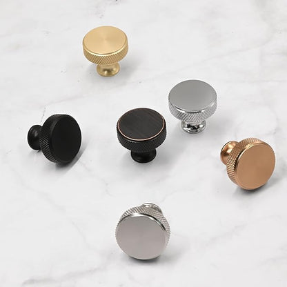 Asidrama 30 Pack Brushed Satin Nickel Kitchen Cabinet Knobs Knurled Dresser Knob Drawer Knobs Cabinet Hardware Aluminum Knob for Dresser Drawers