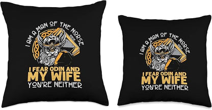 Nordic Country & Celtic Mythology Designs Viking Norway Norwegian Scandinavian Valhalla Funny Throw Pillow, 16x16, Multicolor