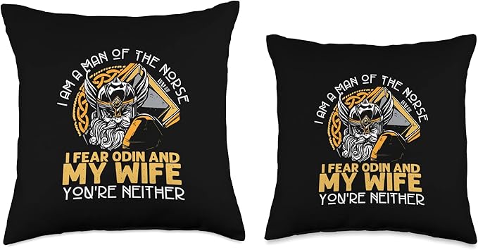 Nordic Country & Celtic Mythology Designs Viking Norway Norwegian Scandinavian Valhalla Funny Throw Pillow, 18x18, Multicolor