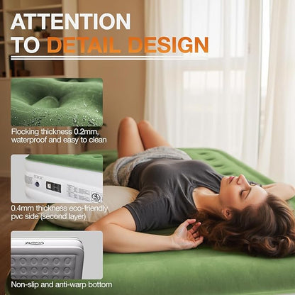 Air Mattress with Built in Pump - Upgraded Twin Blow Up Mattress, 2 Mins Quick Self Inflatable with Double Air Chamber,18"/550lbs Max, Strong Support, for Camping,Home,Guests,Portable Travel