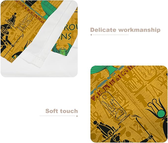 Batmerry Yellow Ancient Egyptian Tapestry, Horus Wall Art Hanging Decoration Polyester Fiber White Ruffled Around for Dorm Room Bedroom Living Room, 82.7x59.1 inches