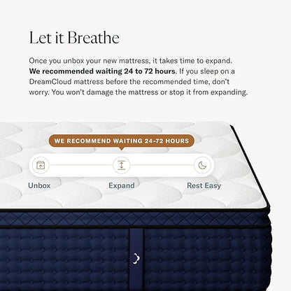 DreamCloud Premier Rest 14" Twin Mattress - Luxury Hybrid Memory Foam - 365 Night Trial - Premium Pressure-Relieving Layers - Forever Warranty - Mattress in a Box - CertiPUR-US Certified