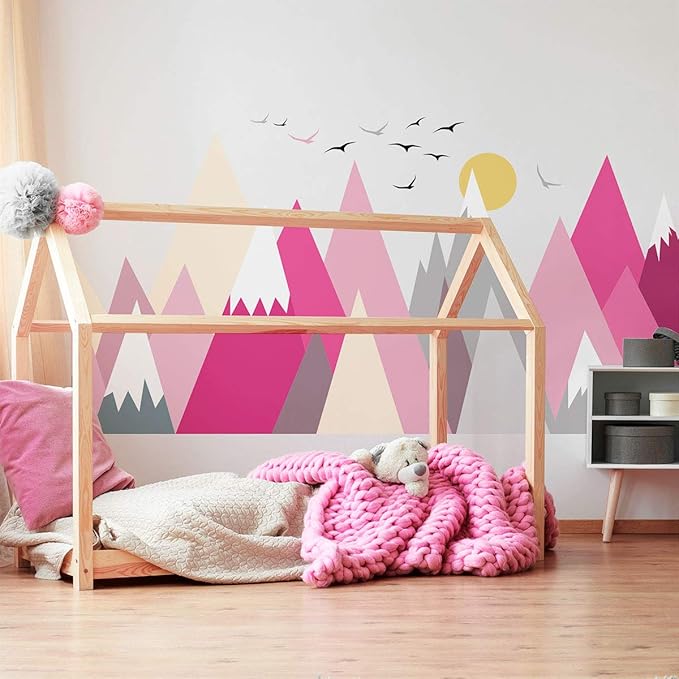 Children's Wall Sticker for Baby's Room Decoration - Giant Scandinavian Mountains Matika - H 80 x L 120 cm
