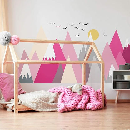 Children's Wall Sticker for Baby's Room Decoration - Giant Scandinavian Mountains Matika - H 80 x L 120 cm