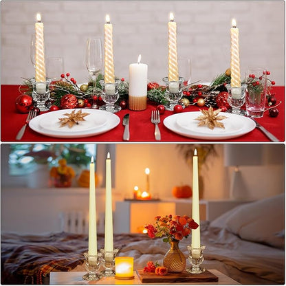 Foaincore 60 Pcs Candlestick Holders Bulk 2.5 Inch Taper Candle Holder for Table Centerpiece Thick Glass Ritual Candle Stand for Wedding Christmas Valentines Festival Party Decorations(Clear)