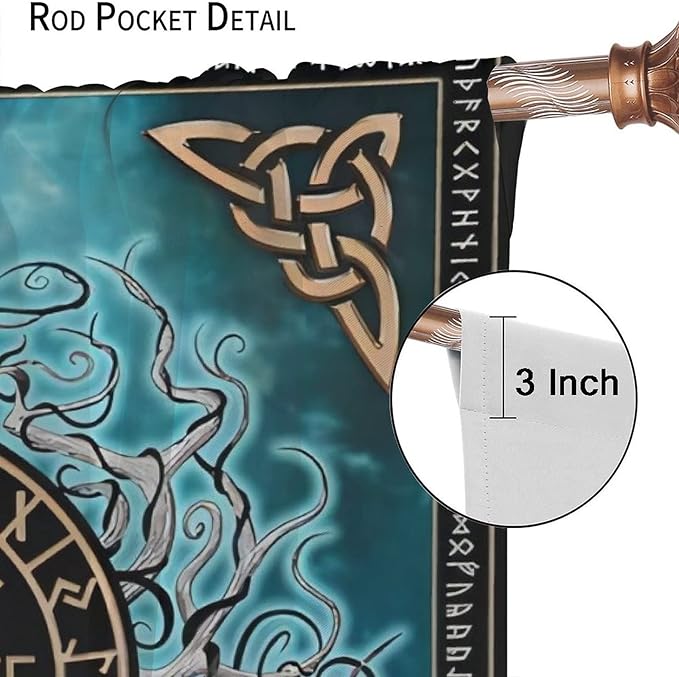 Viking Curtains Viking Totem Curtains Ancient Scandinavian Bedroom Living Room Decoration 2 Panel Groups W42 * L54 Inch